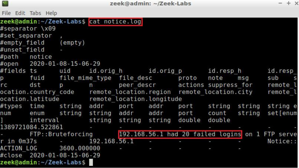 Zeek screenshot - I 10 migliori sistemi di rilevamento delle intrusioni di rete del 2026