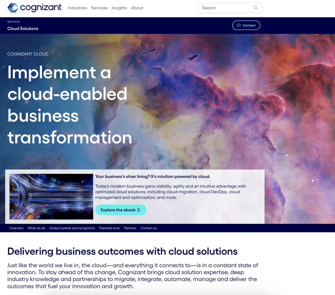 Cognizant screenshot - I 10 migliori fornitori di servizi gestiti aziendali nel 2026
