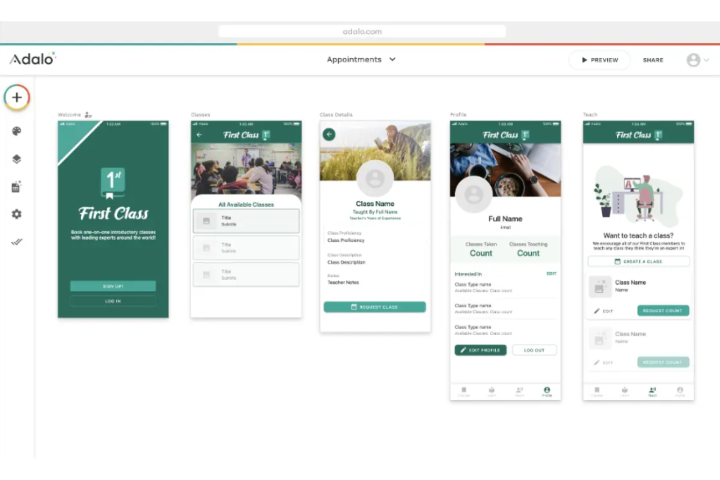 Adalo screenshot - Le 10 Migliori Piattaforme No-Code per Creare App nel 2026
