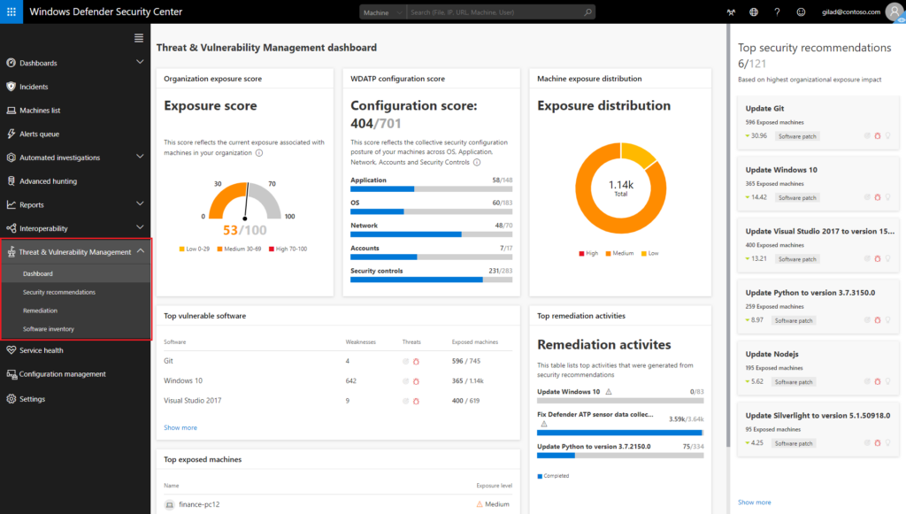Microsoft Defender Vulnerability Management screenshot - 10 Migliori Strumenti di Gestione delle Vulnerabilità Recensiti nel 2026