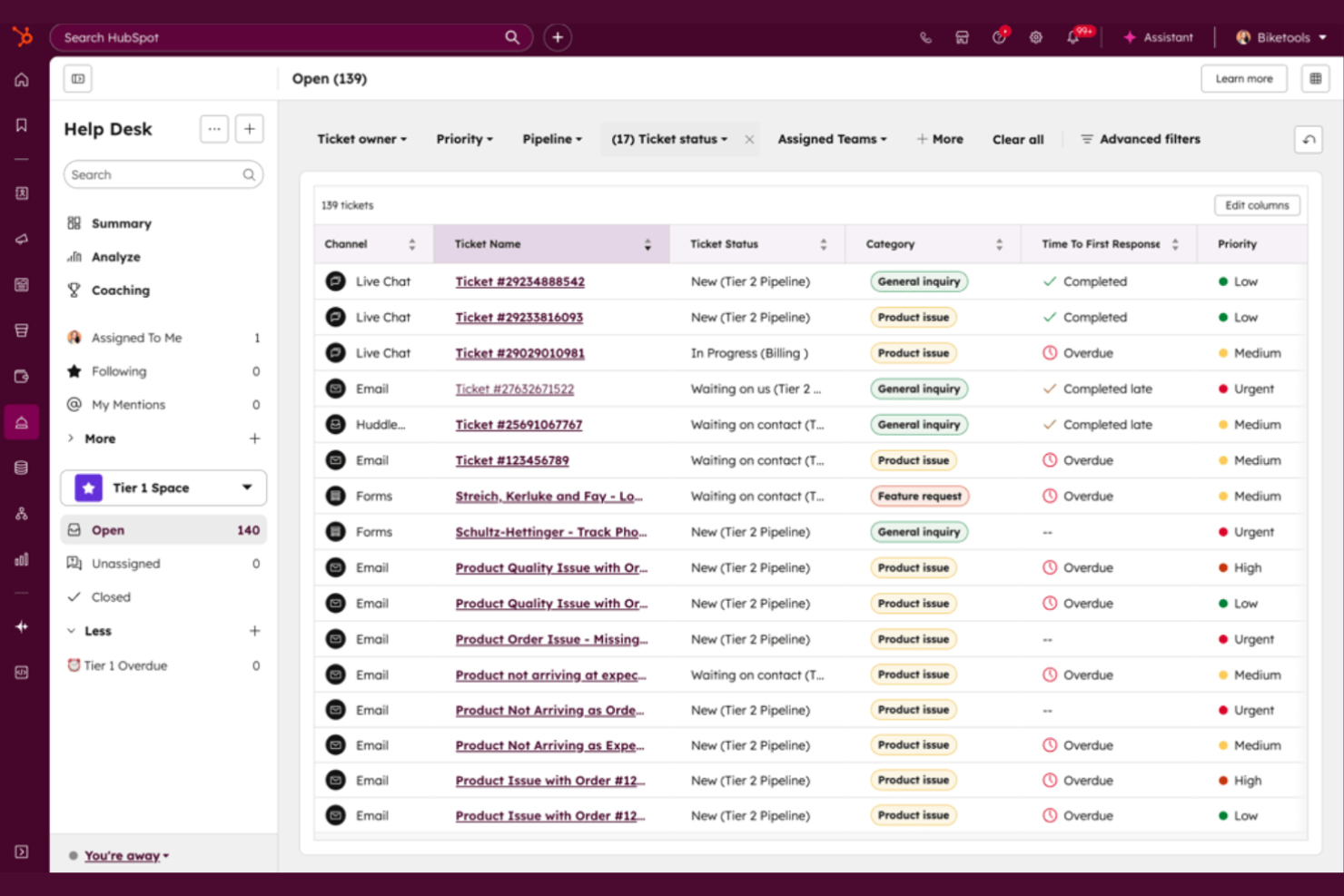 HubSpot Service Hub screenshot - 10 migliori alternative a Freshdesk recensite nel 2026