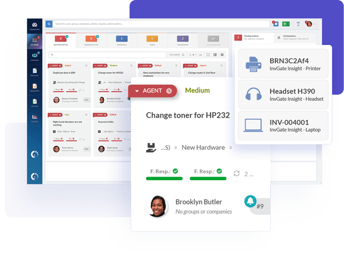 InvGate Service Management screenshot - I 10 migliori strumenti di monitoraggio & gestione remota del 2026