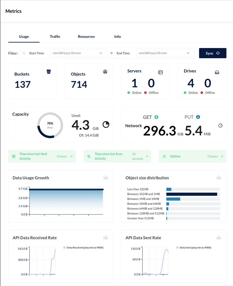 MinIO screenshot - Analisi dei 10 Migliori Software di Object Storage del 2026