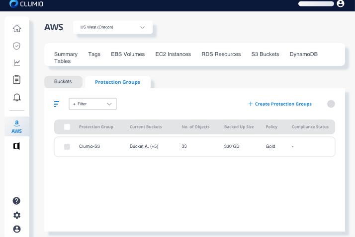 Clumio screenshot - I 10 Migliori Software di Backup Online Recensiti nel 2026