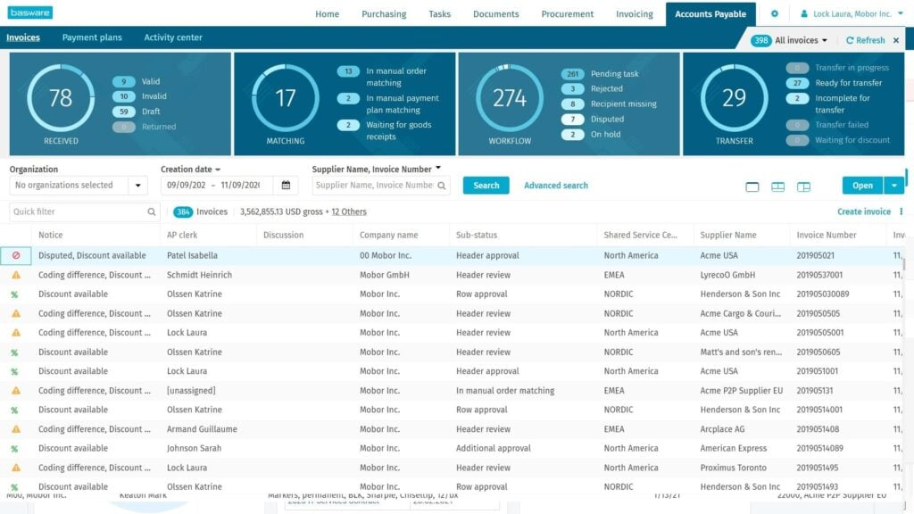 Basware screenshot - I 10 migliori software per gli acquisti IT recensiti nel 2026