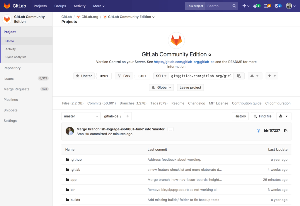 GitLab screenshot - Le 10 Migliori Soluzioni di Automazione dell’Infrastruttura del 2026
