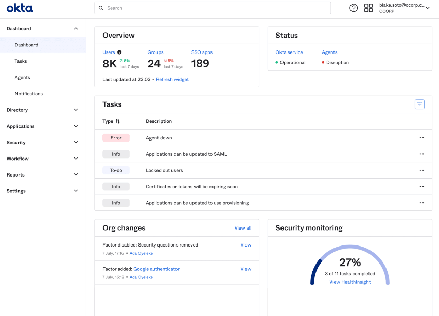Okta Workforce Identity Cloud screenshot - 10 Migliori Strumenti di Gestione delle Identità e degli Accessi nel 2026
