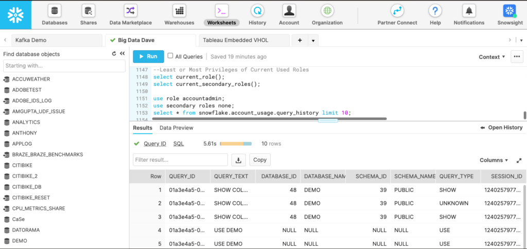 Snowflake Data Governance screenshot - I 10 Migliori Strumenti di Governance dei Dati del 2026