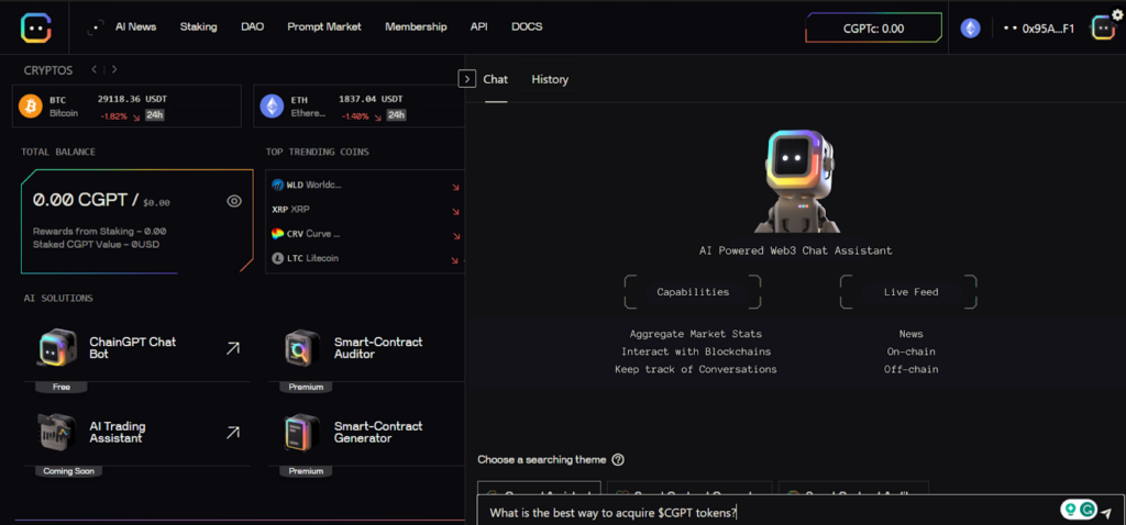 ChainGPT screenshot - I 10 migliori software blockchain del 2026