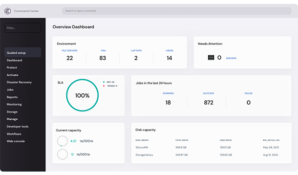 Commvault screenshot - Le 10 migliori soluzioni di backup che guidano la classifica del 2026