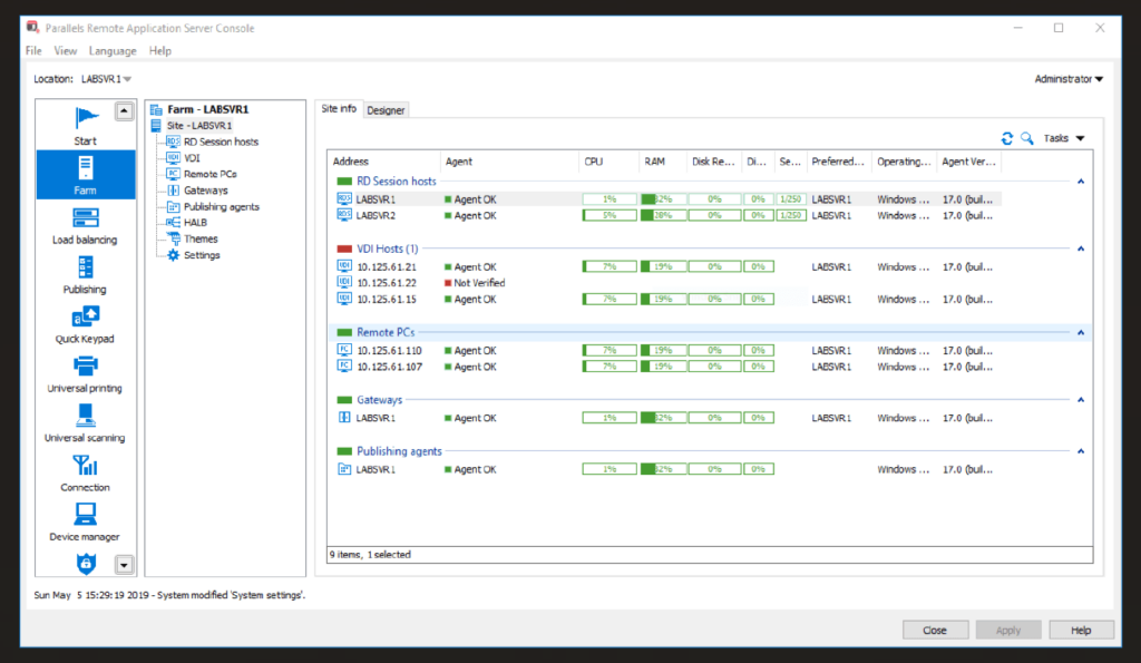 Parallels Remote Application Server (RAS) screenshot - Le 10 migliori applicazioni server software per sviluppatori nel 2026