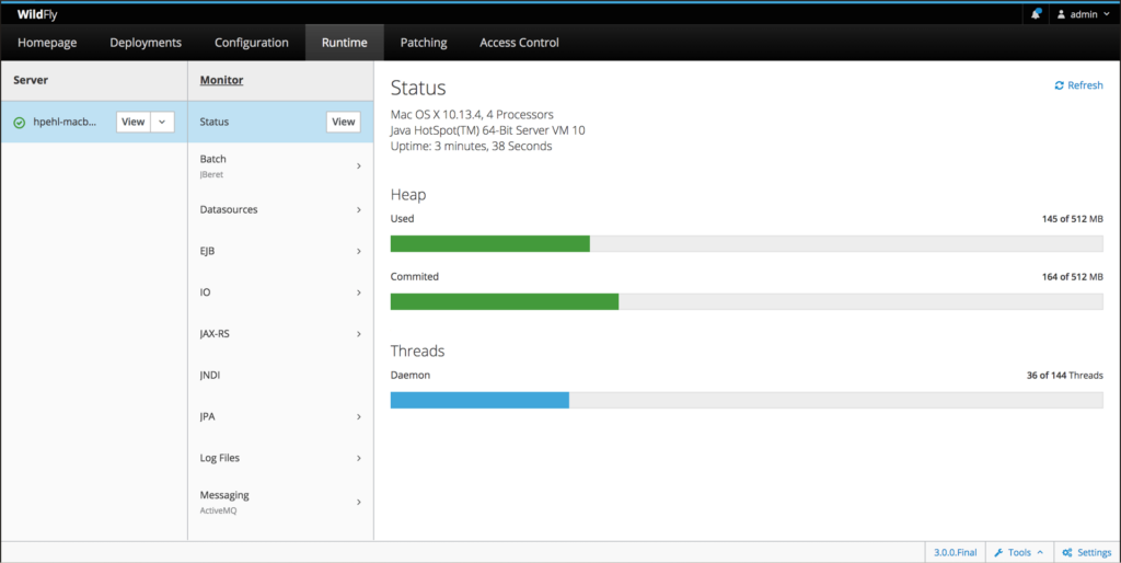 WildFly screenshot - Le 10 migliori applicazioni server software per sviluppatori nel 2026