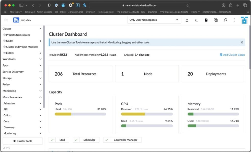 Rancher screenshot - 10 Migliori Software di Gestione dei Container per il 2026