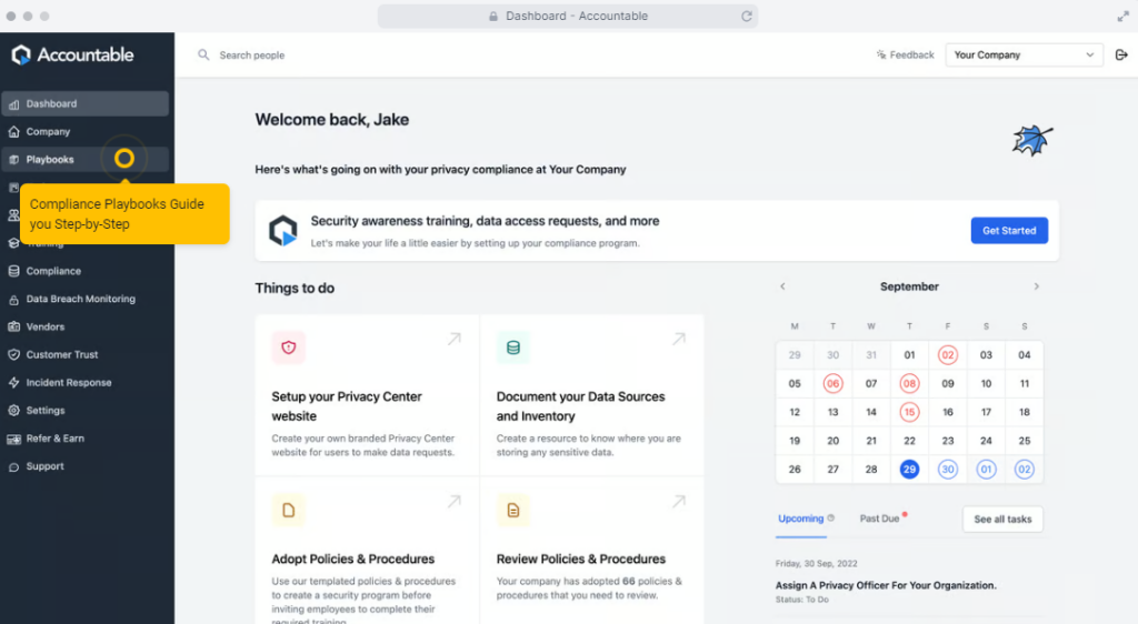 Accountable screenshot - Le 10 migliori soluzioni software per la conformità esaminate nel 2026