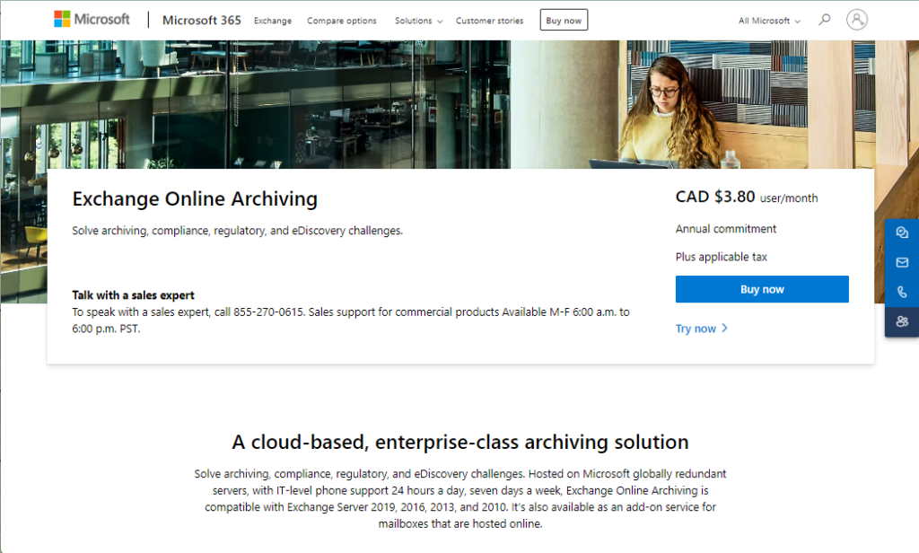 Microsoft Exchange Online Archiving screenshot - Eroi della Posta: I 10 Migliori Software per l’Archiviazione delle Email del 2026