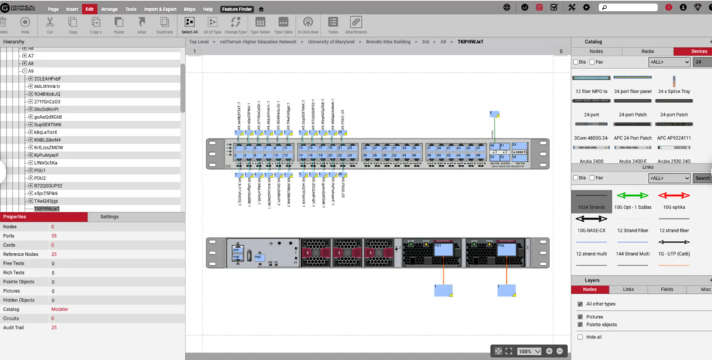 Graphical Networks netTerrain DCIM screenshot - I 10 Migliori Software DCIM del 2026