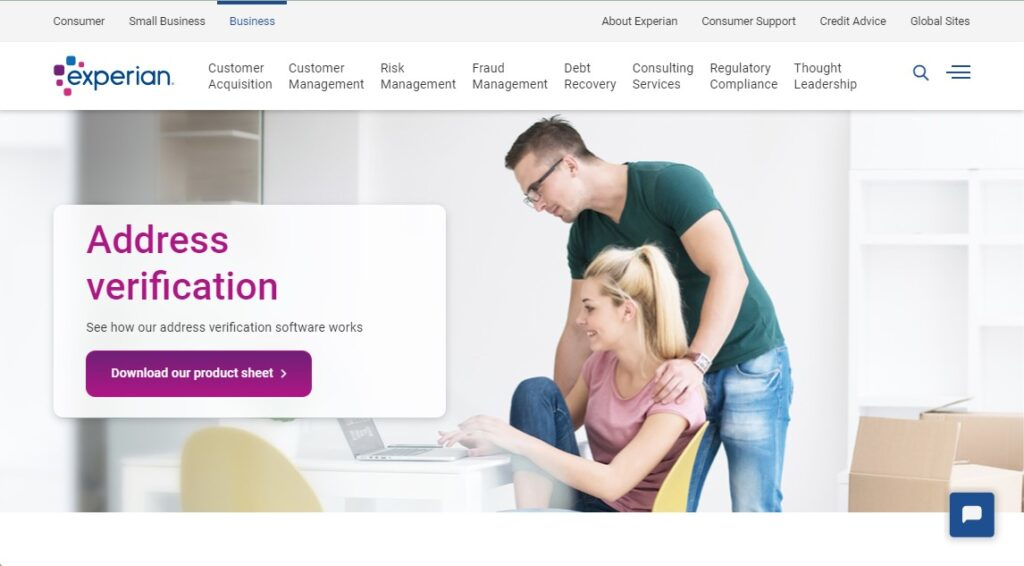 Experian Data Quality screenshot - Le 10 migliori soluzioni per la verifica degli indirizzi recensite nel 2026