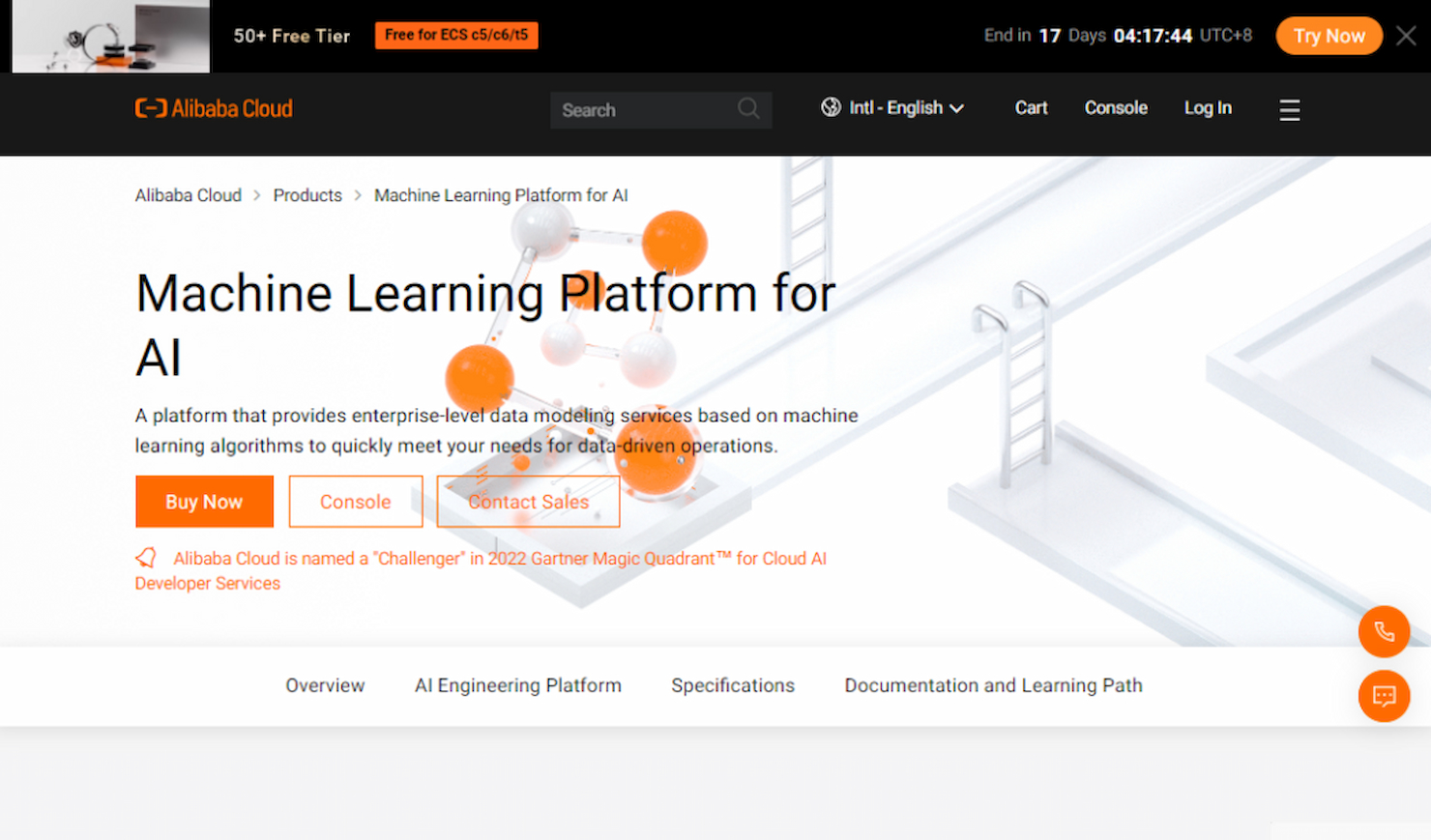 Alibaba Cloud Machine Learning Platform for AI screenshot - 10 migliori piattaforme cloud di apprendimento automatico nel 2026
