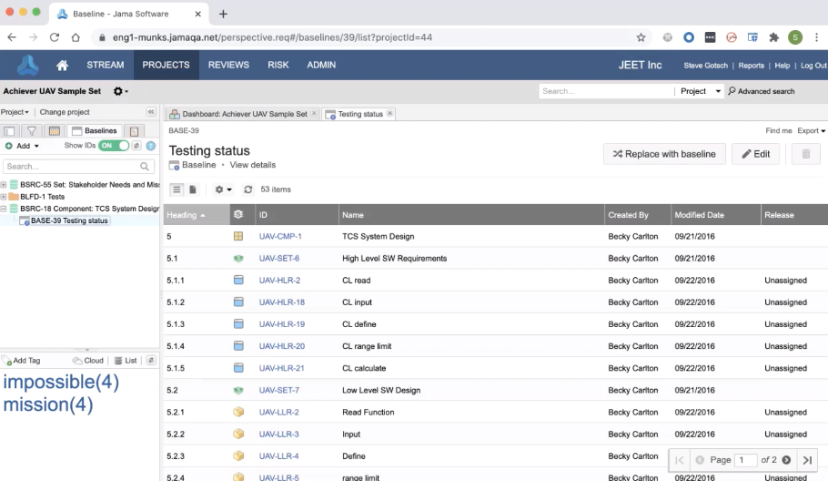 Jama Software screenshot - Le 10 migliori soluzioni software per la gestione dei requisiti recensite per il 2026