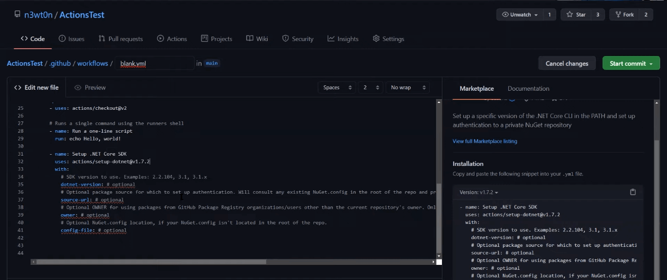 GitHub Actions screenshot - I 10 migliori strumenti CI/CD recensiti nel 2026
