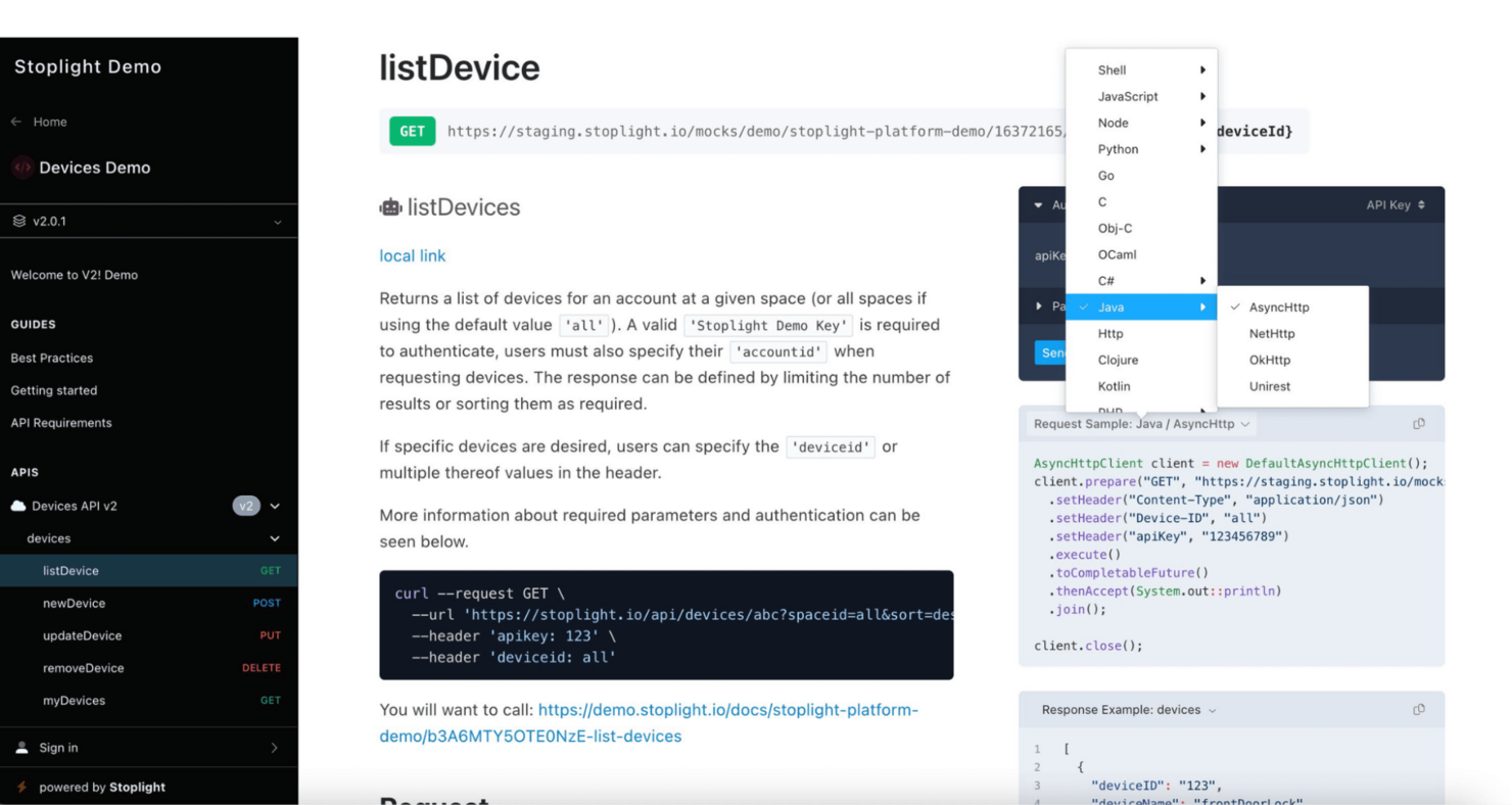 Stoplight screenshot - Guida ai 10 Migliori Strumenti API per il 2026