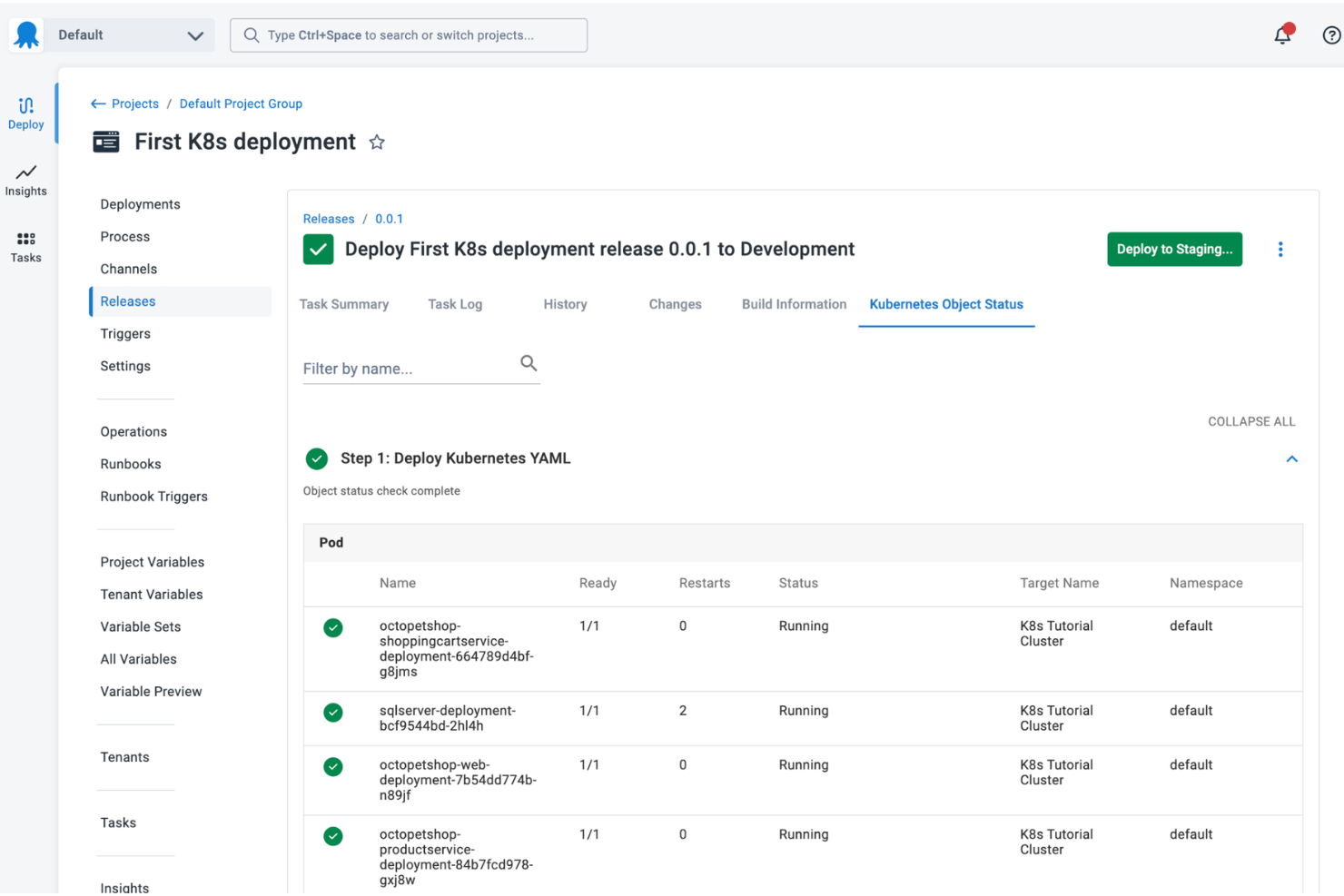 Octopus Deploy screenshot - I 10 migliori strumenti CI/CD recensiti nel 2026
