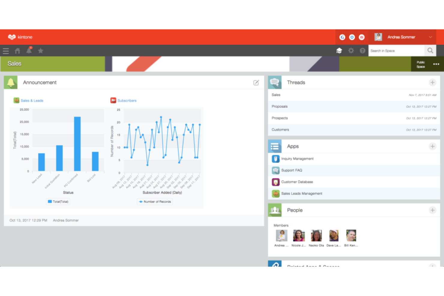 Kintone screenshot - Le 10 Migliori Soluzioni Gratis per la Gestione dell’Inventario IT del 2026