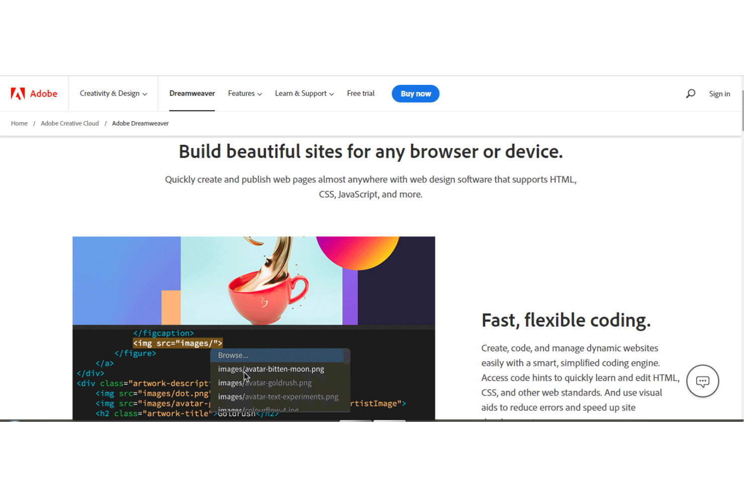 Dreamweaver screenshot - Le 10 Migliori Strumenti di Sviluppo Software Recensiti per il 2026