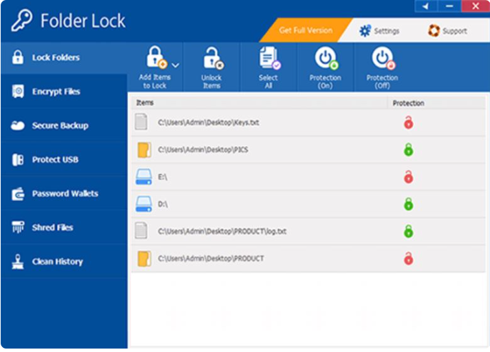 Folder Lock screenshot - Le 10 Migliori Soluzioni di Crittografia Recensite nel 2026