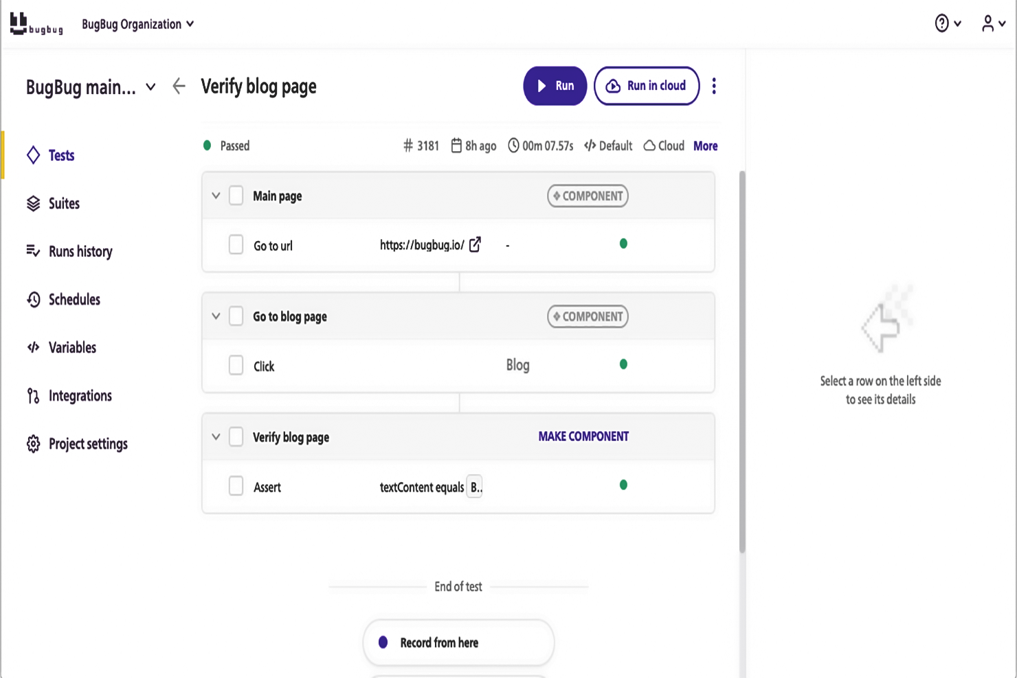 BugBug screenshot - I 10 migliori strumenti di test sul cloud recensiti per il 2026