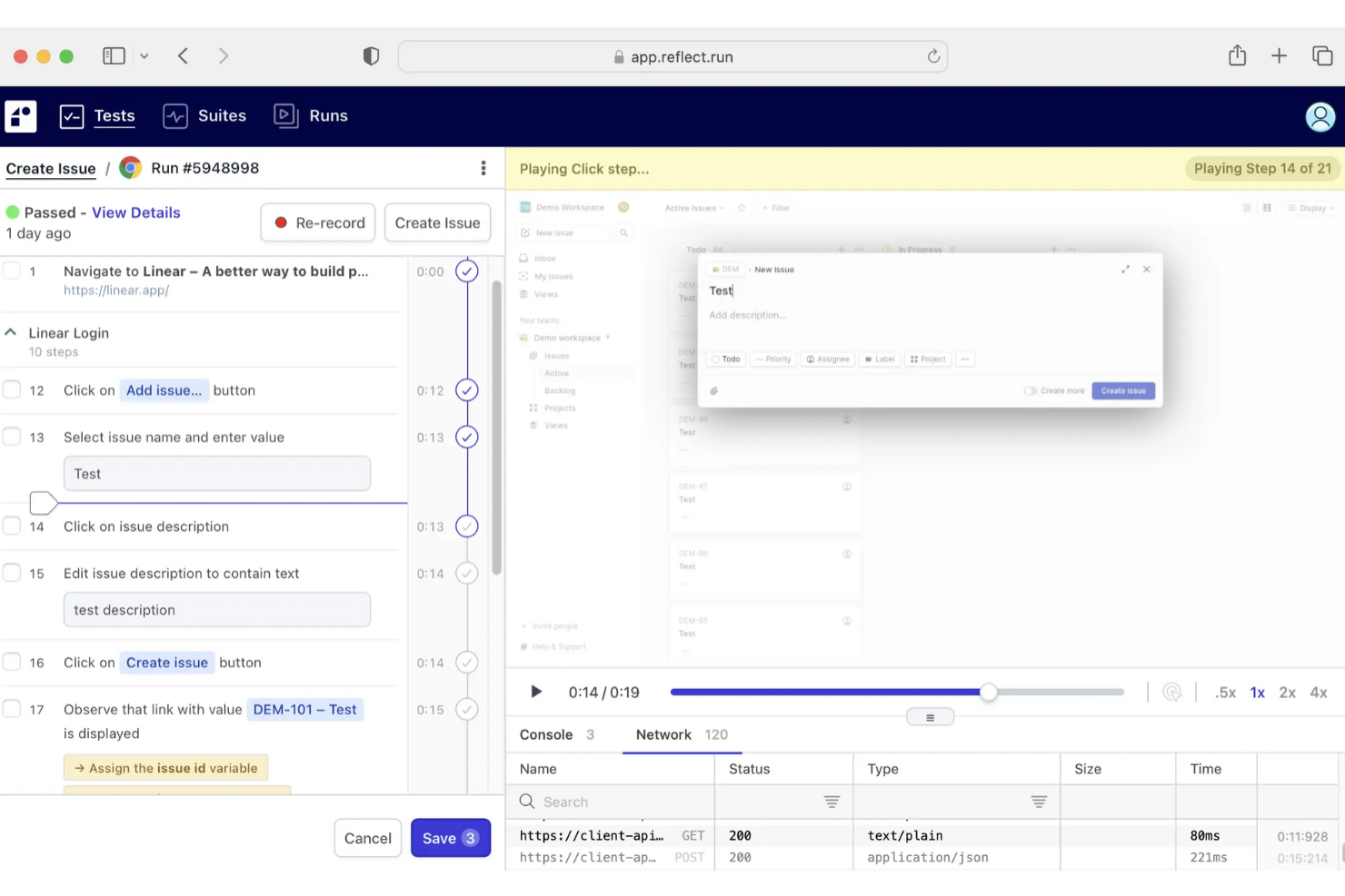 Reflect screenshot - 10 Migliori Strumenti per i Test di Regressione Recensiti per il 2026