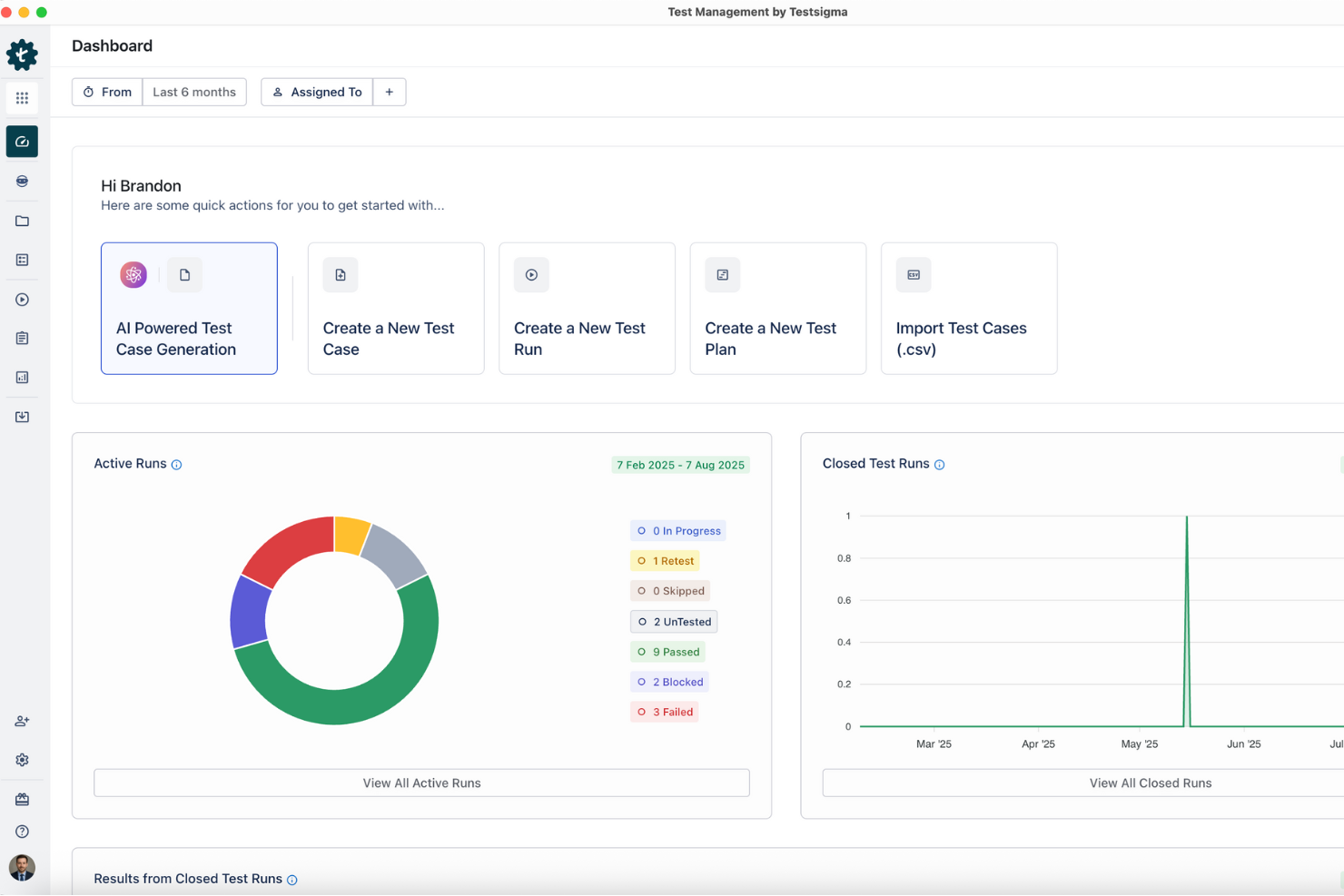 Testsigma screenshot - I 10 migliori software di gestione dei test del 2026