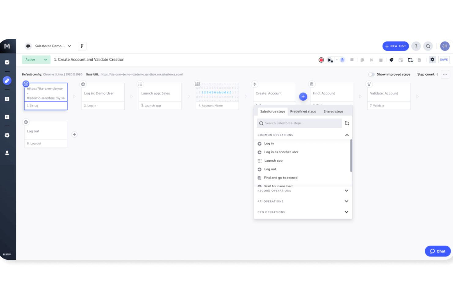 Tricentis Testim Salesforce screenshot - I 10 migliori software di gestione dei test del 2026