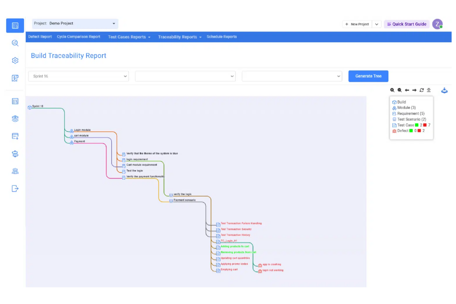 Kualitee screenshot - I 10 migliori software di gestione dei test del 2026
