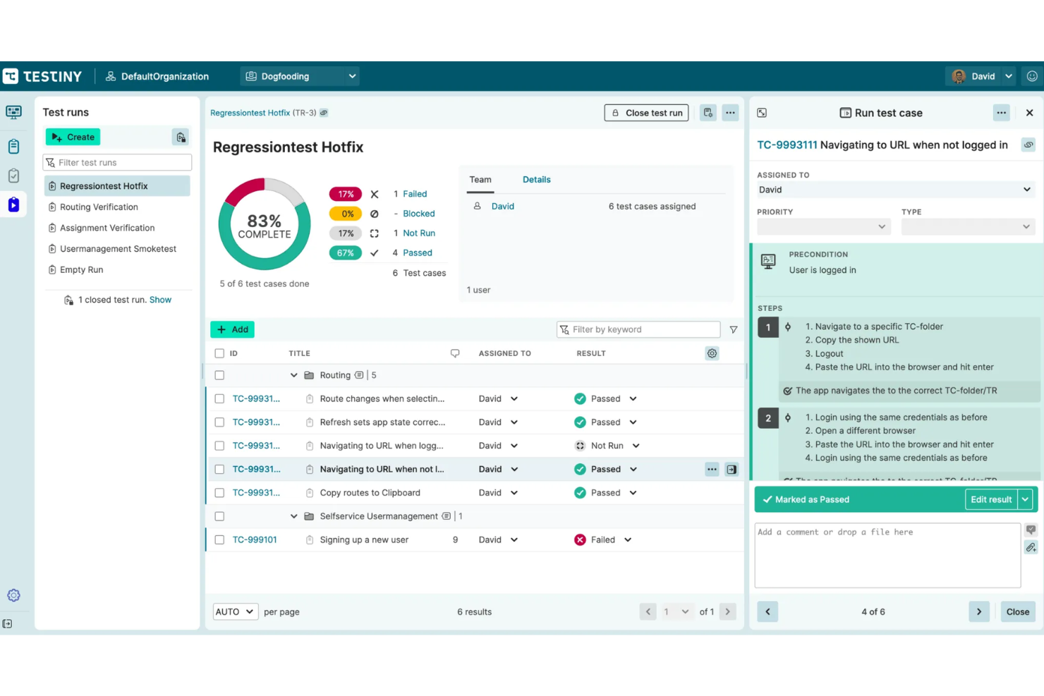 Testiny screenshot - 10 migliori strumenti open source per la gestione dei test recensiti nel 2026