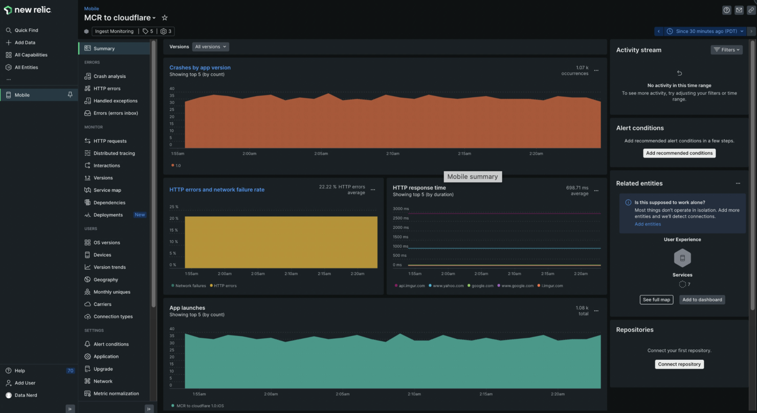 New Relic screenshot - 10 Migliori Strumenti Gratuiti di Gestione dei Test per il 2026