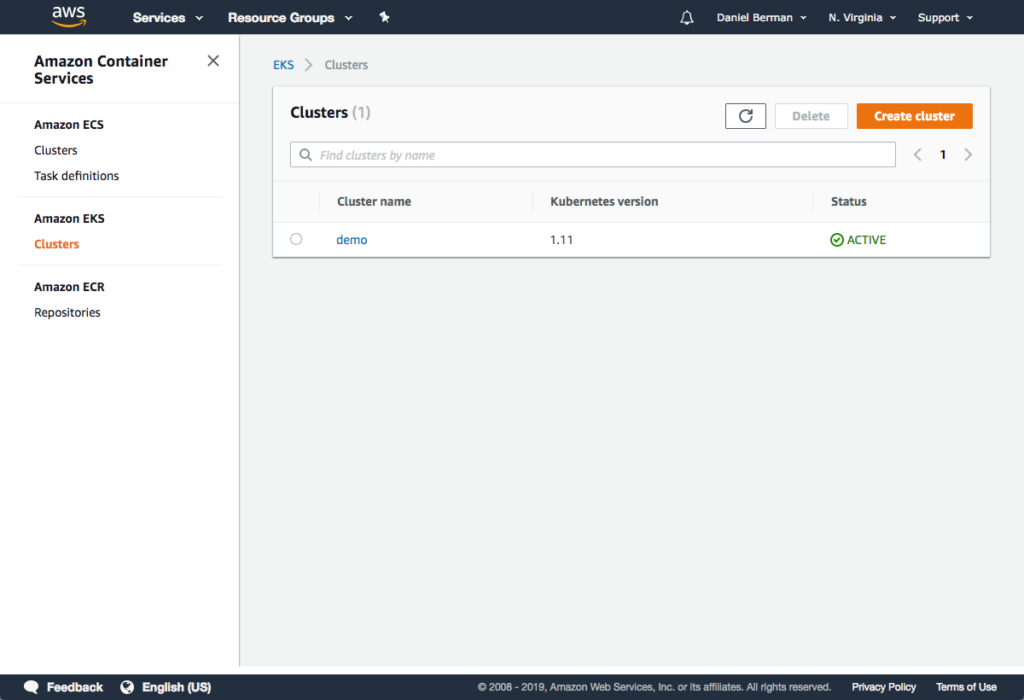 Amazon Elastic Kubernetes Service (EKS) screenshot - Le 10 Migliori Soluzioni di Orchestrazione DevOps Recensite nel 2026