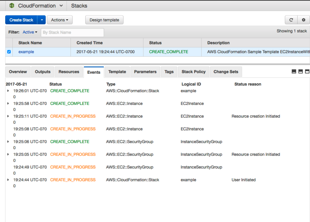 AWS CloudFormation screenshot - Le 10 migliori piattaforme di orchestrazione cloud recensite nel 2026