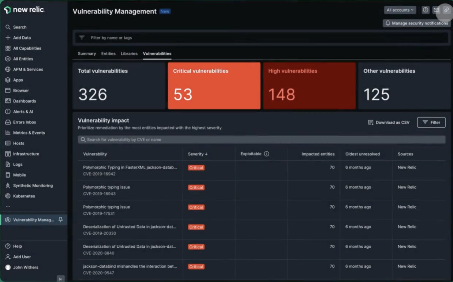 New Relic screenshot - Le 10 migliori piattaforme di orchestrazione cloud recensite nel 2026