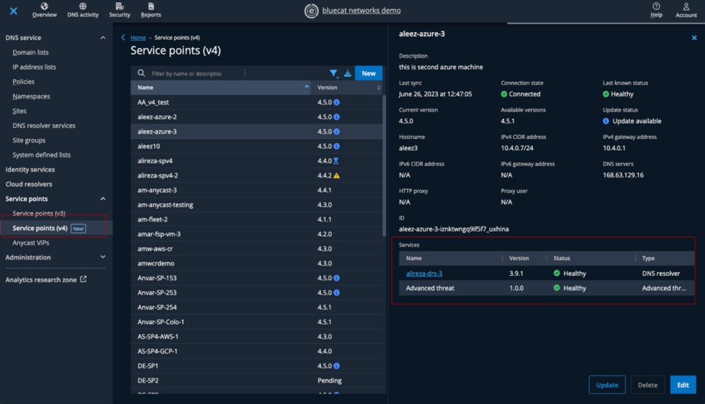 BlueCat Edge screenshot - Le 10 migliori soluzioni di sicurezza DNS recensite nel 2026