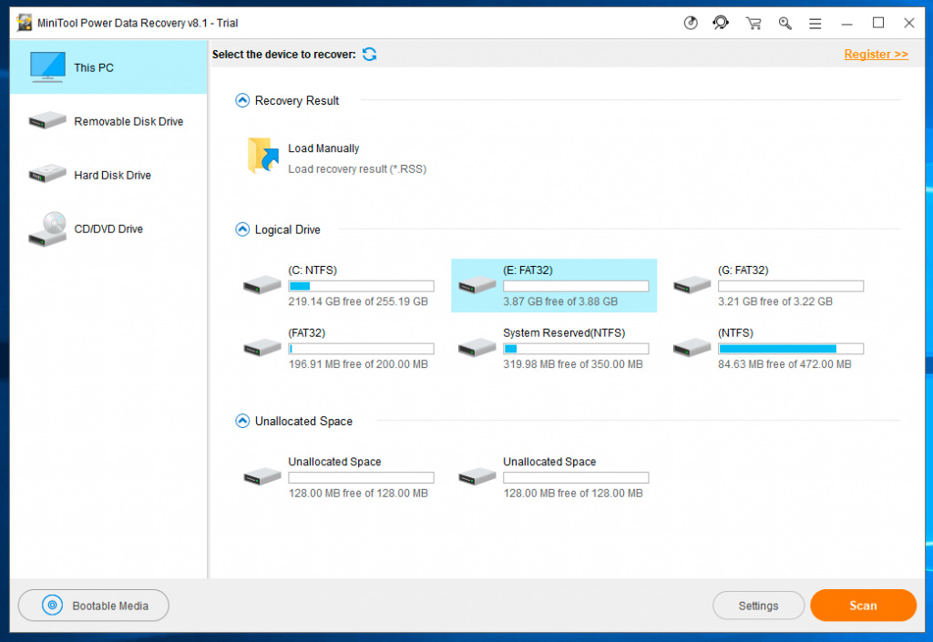 Minitool Power Data Recovery screenshot - Le 10 Migliori Soluzioni di Recupero File del 2026 Svelate