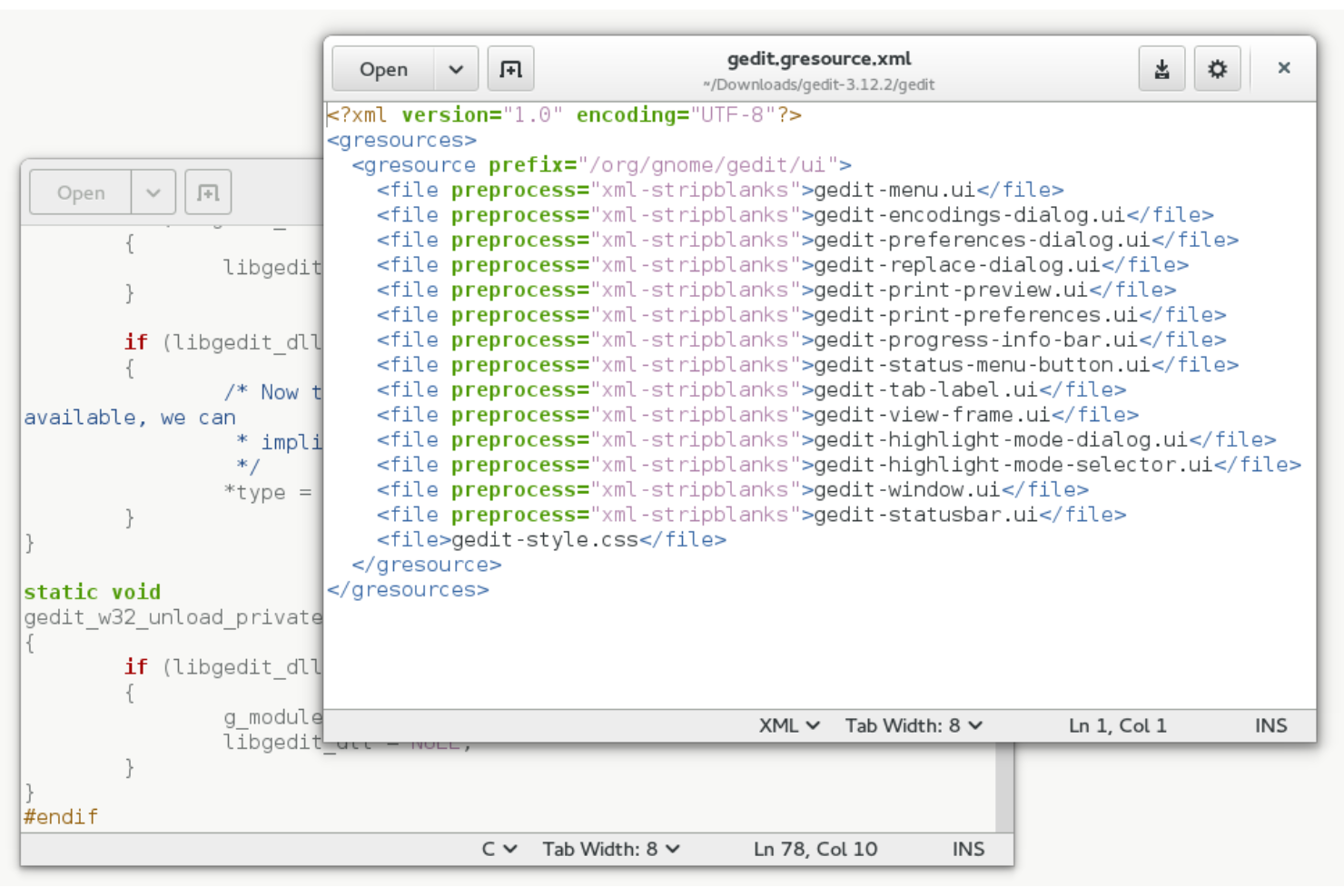 gedit screenshot - Le 10 Migliori Soluzioni Software di Programmazione per Windows nel 2026