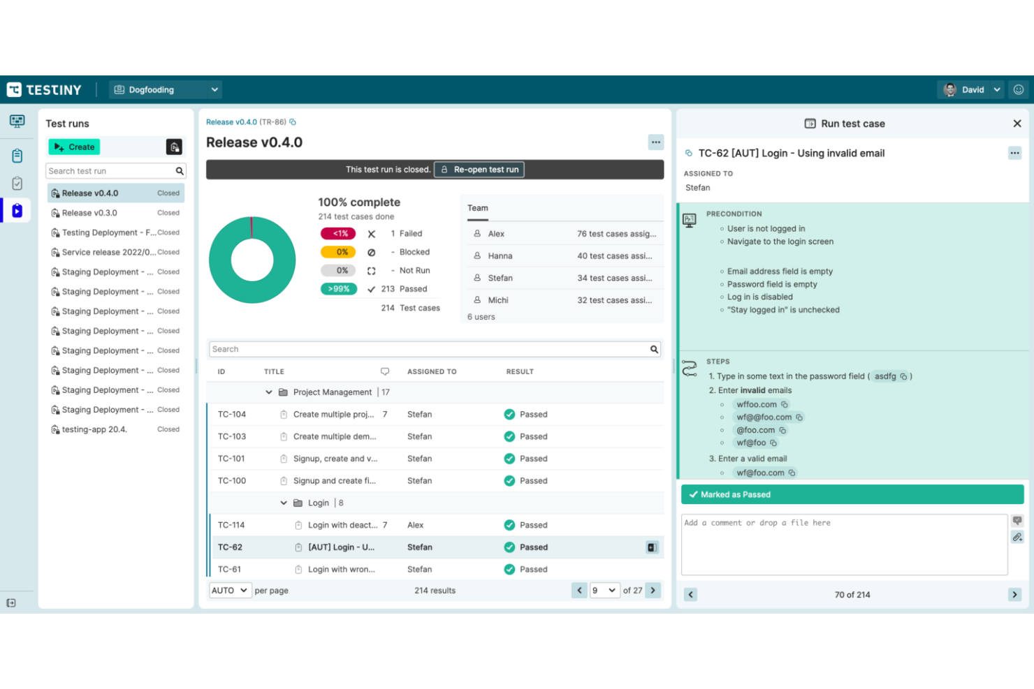 Testiny screenshot - 10 Migliori Strumenti per il Test Esplorativo Recensiti per il 2026