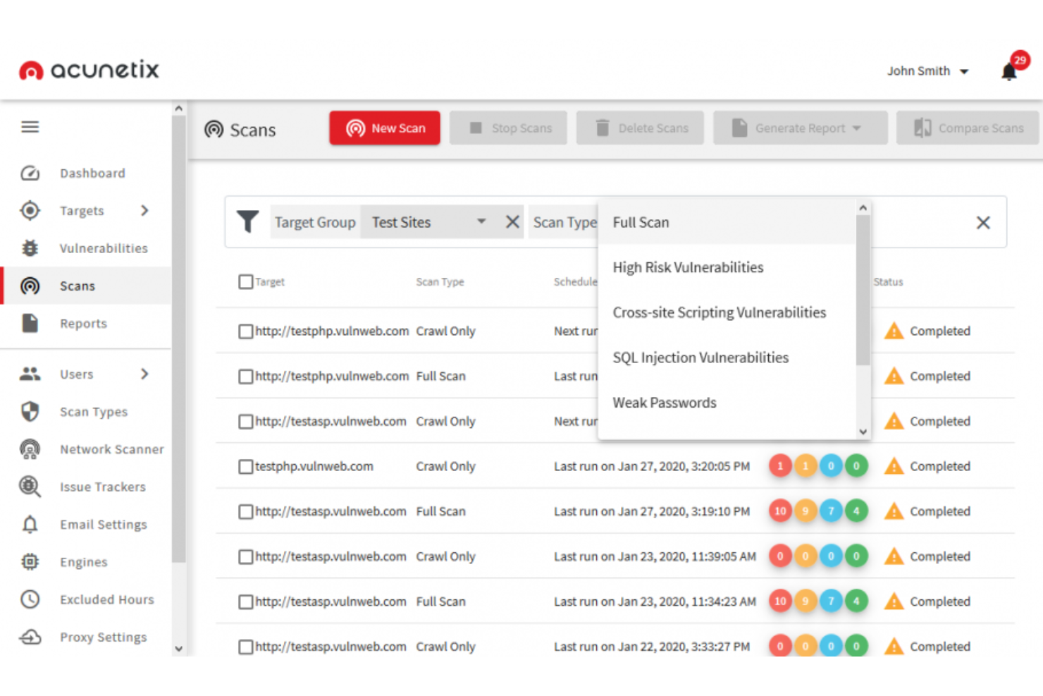 Acunetix screenshot - 10 Mejores Herramientas de Pruebas de API Evaluadas en 2026