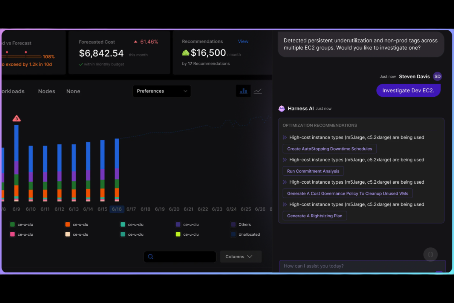 Harness Cloud Cost Management screenshot - 10 Mejores Herramientas de Gestión de Costes de Azure para 2026
