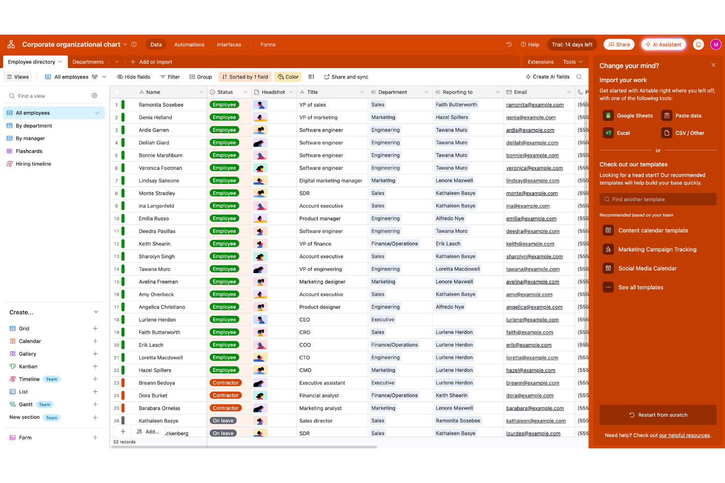 Airtable screenshot - 10 Mejores Alternativas a Microsoft Access para 2026