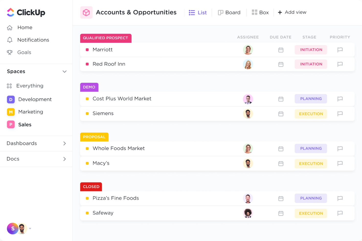 ClickUp screenshot - 10 Mejores Alternativas a Zoho Seleccionadas para 2026