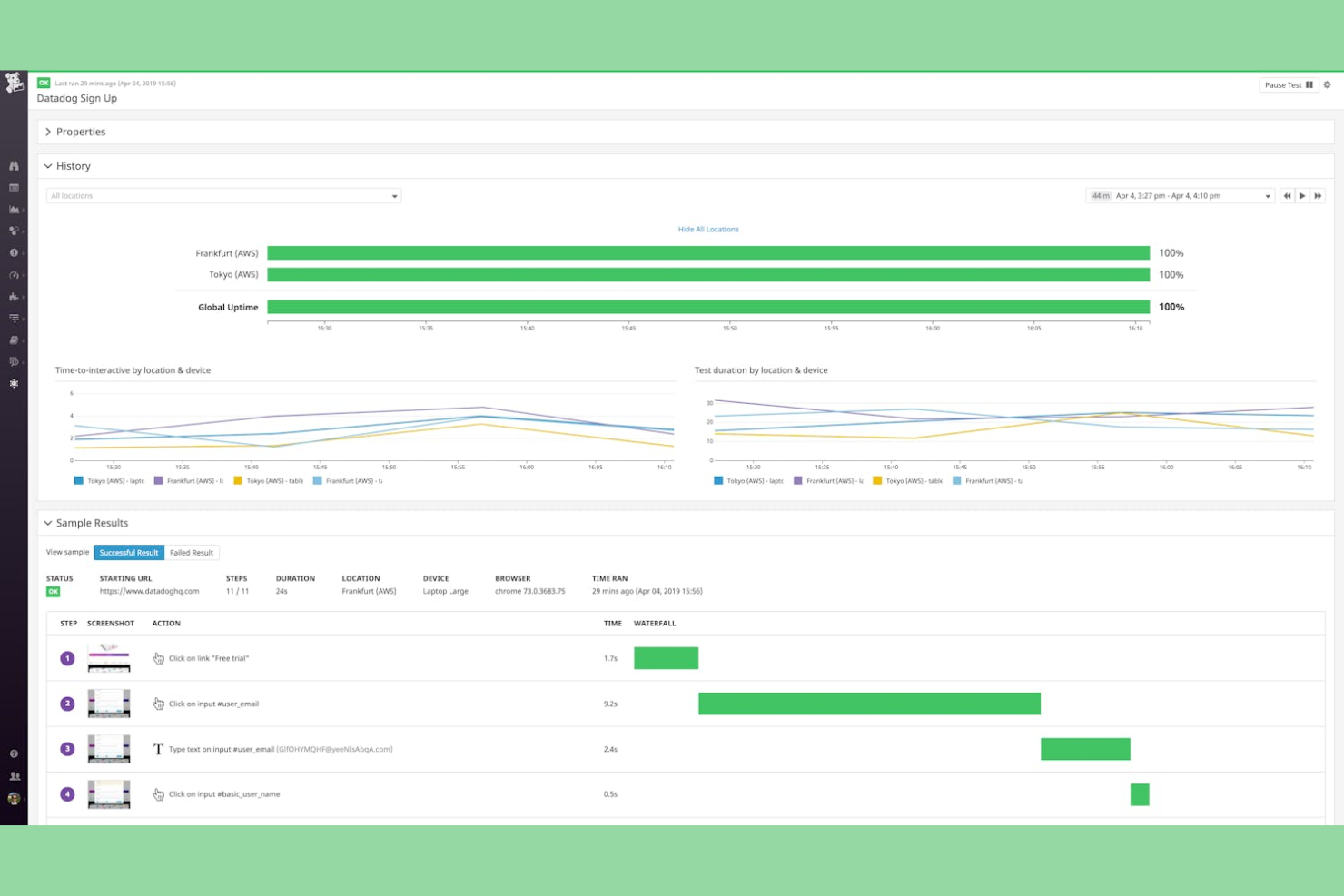 Datadog screenshot - 10 Mejores Alternativas a Grafana para 2026