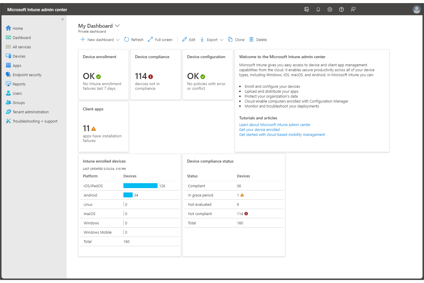 Microsoft Intune screenshot - 10 mejores alternativas a Automox en 2026