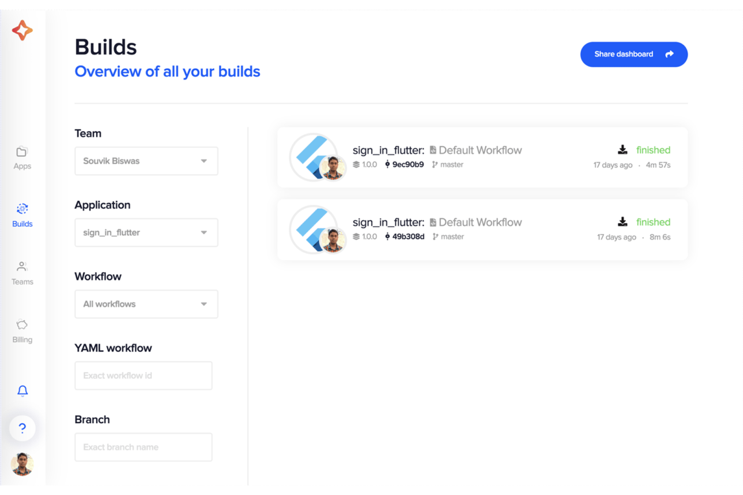 Codemagic screenshot - 10 Software de Desarrollo de Apps para iOS en 2026